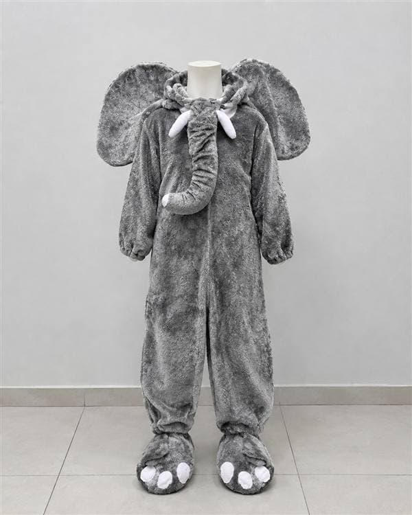 Elefante gris (enterizo con orejas y trompa)