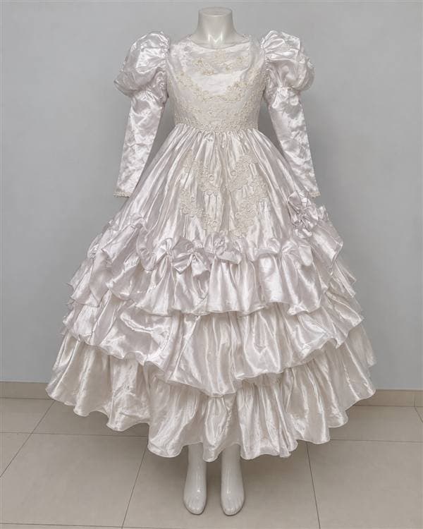 Vestido de época blanco satín con boleros o primera comunión