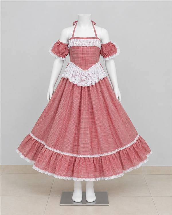 Falda de cumbia rosada con blusa