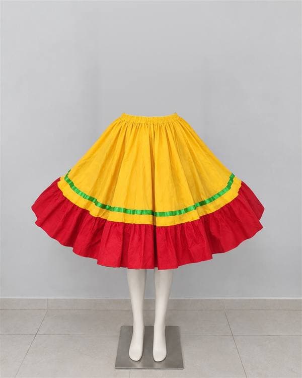 Falda folclor (amarilla y roja)