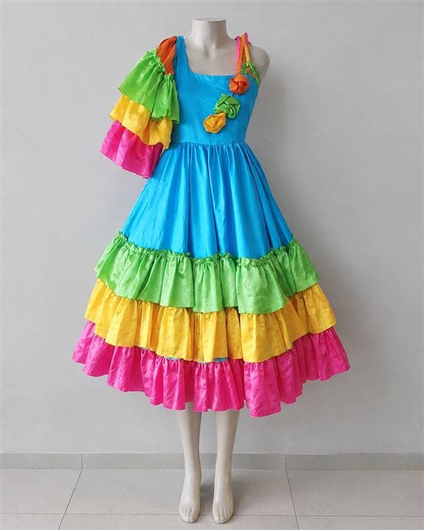 Vestido de carnaval multicolor