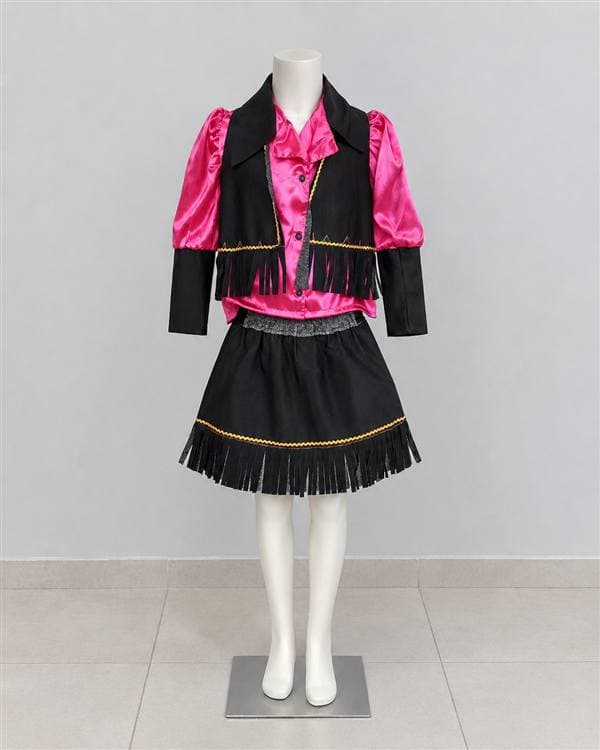 Vaquera (fucsia y negro con flecos)