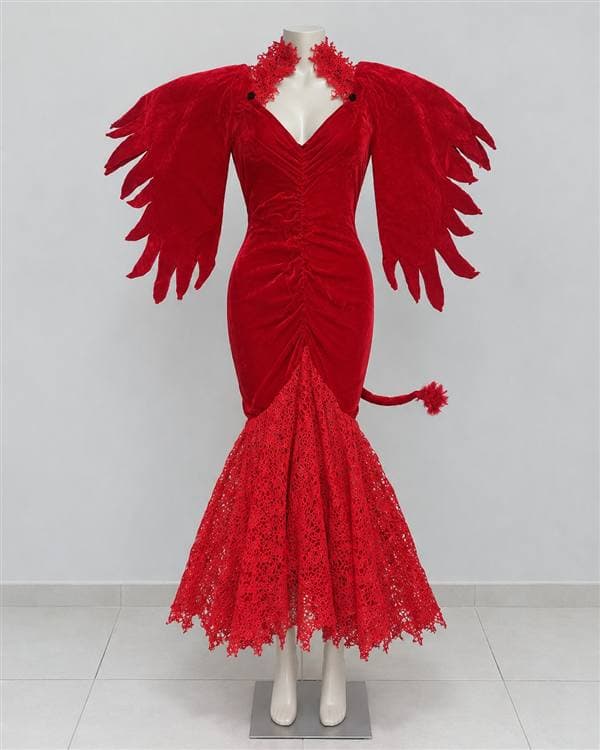 Diabla dama (vestido rojo con alas)